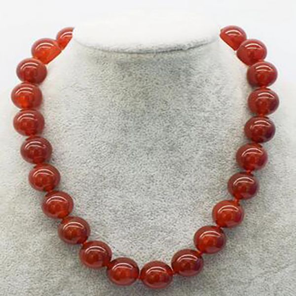 

red agate round 16mm wholesale beads nature necklace 18inch, Silver