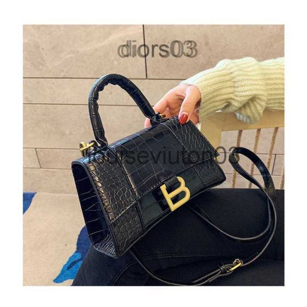 

designer balanciagas bag tote shoulder handbag fashion luxurious crocodile leather retro portable one shoulder messenger square balenciga ba