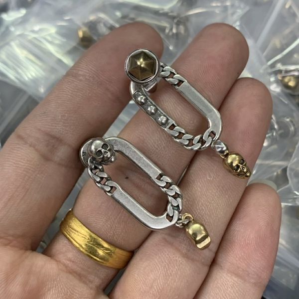 

simplicity designed men dangle earrings vintage silver greek palindrome skull pendant ladies earring studs me2 --01 designer jewelry gift