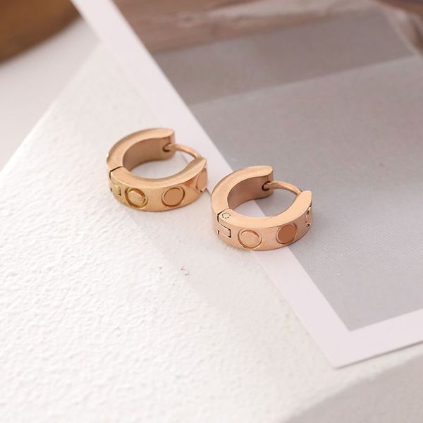 

popular designer jewellery carti studs earings luxury orecchini womens plated rose gold earing casual simple ohrringe moissanite jewlery des, Golden;silver