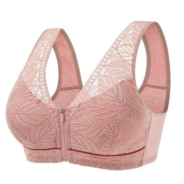 

36-52 large women front zipper bra plus size closure bralette wireless large underwear lingerie 0288, Red;black