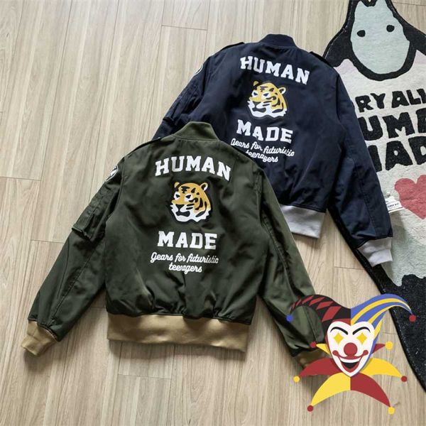 

men's jackets human made bomber jacket men women ma1 tiger head plus cotton air force jacket college coats varsity t221206, Black;brown