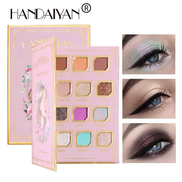 

eye shadow with mirror glitter 12 color retro plate matte pearl