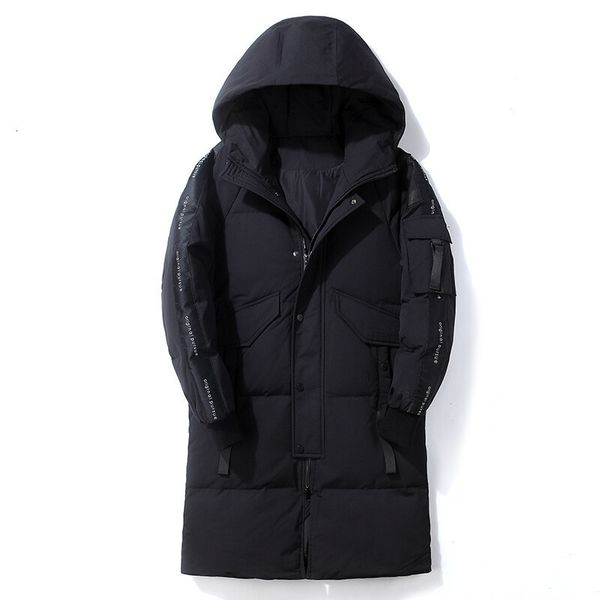 

mens vests winter down jacket korean version medium and long warm thick slim fit white duck parka windproof 221206, Black;white