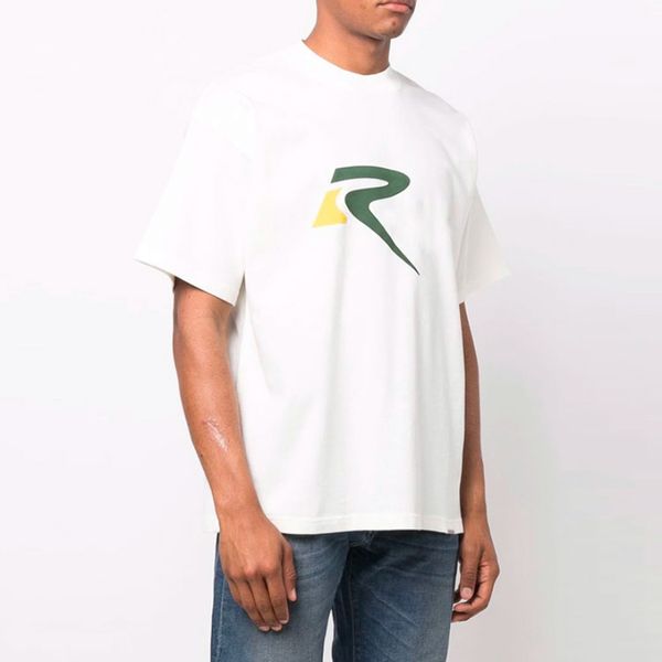 

22fw letters large r printed women men's t-shirts new vintage classic simple solid short sleeve summer fashion casual breathable high s, White;black