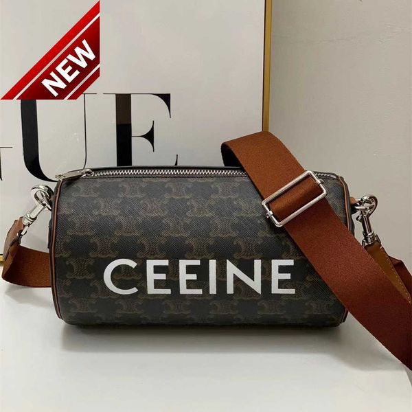 

women's designer bags 2023 new fashion triumphal arch old flower cylinder leather broadband messenger women's versatile ins should