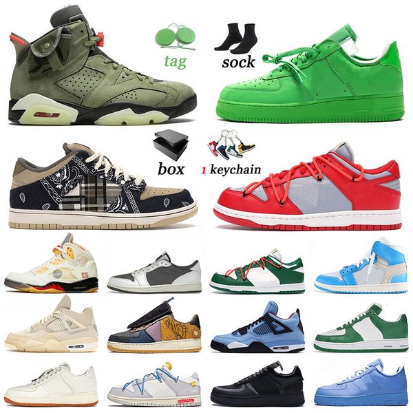 

ow x basketball shoes athletic jumpman 1 4 5 6 mens womens mca leather mesh black white university blue sail designer sports sneakers traine, White;red