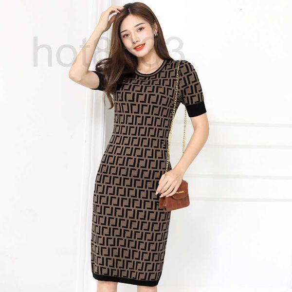 

women's sweaters designer high version autumn winter alphabet old flower round neck pullover sweater long skirt charming jacquard slim, White;black