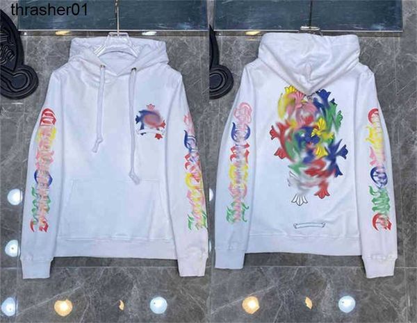 

men's hoodies sweatshirts designer hearts hoodie chromes mens hoody clothing womens heart hooded cross front printed, Black