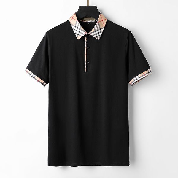 

new designer polos shirts men luxury plaids polo casual men plaid t-shirt snake bee letter print embroidery fashion high street size m-3xl #, White;black