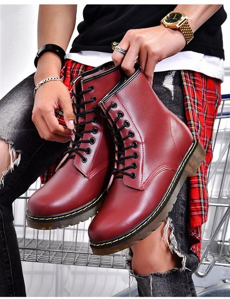 

martin boots women's new fashion casual couples large high women's shoes, Black
