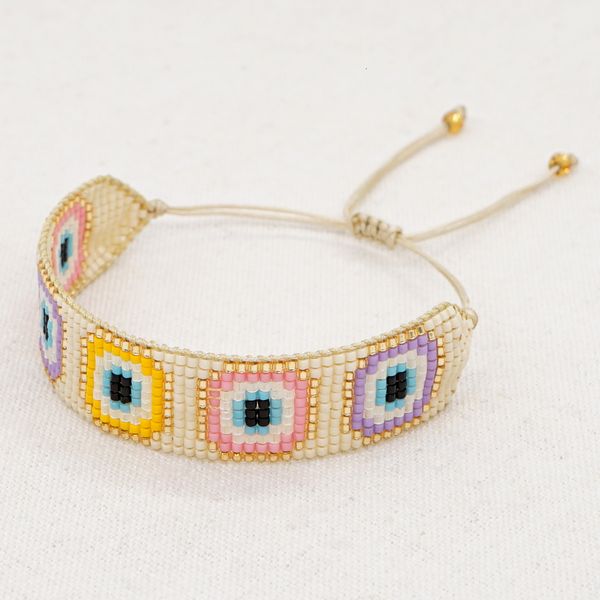 

charm bracelets go2boho turkish bracelet jewelry miyuki greek eye pulseras mujer moda handmade woven wide bracelets for women 221206, Golden;silver