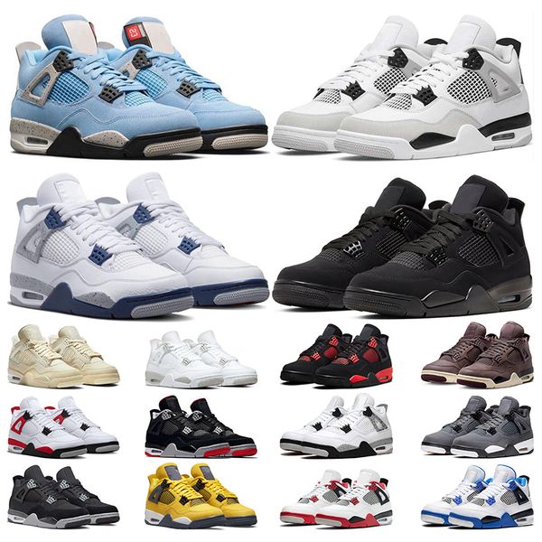 

mens basketball shoes 4s x sail mens trainers military black cat red thunder university blue violet ore bred cool grey womens men sports sne