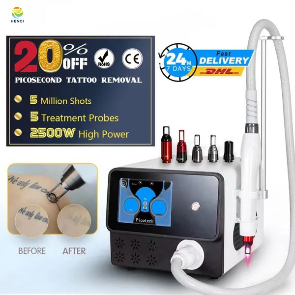 

2023 newly picosecond laser nd yag laser black doll 5 in 1 acne treatment tattoo removal machine
