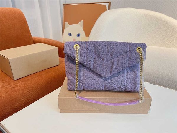 

cc bag wallets fabulous purple denim bag luxury classic version purse retro handbag with metal chain cool design womens crossbo, Red;black