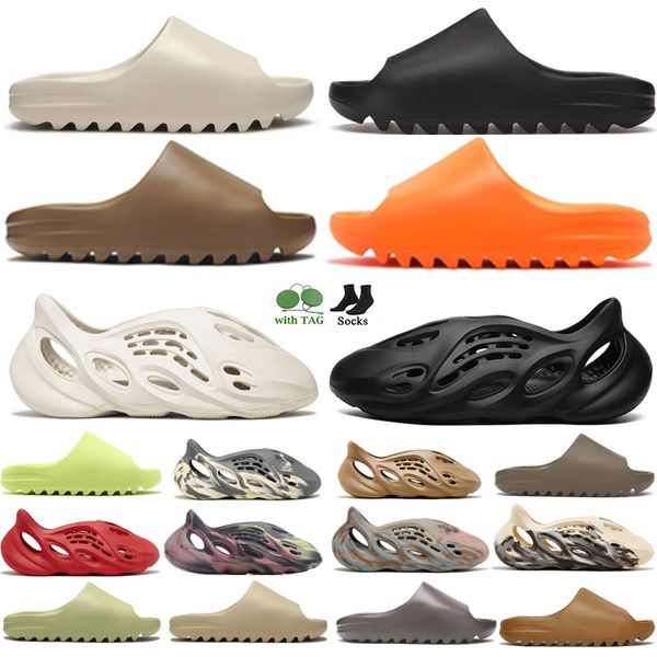 

designer slide slipper slides sandals foam runner slippers men woman sandal black white resin pure ochre bone slippers mens womens eva slide