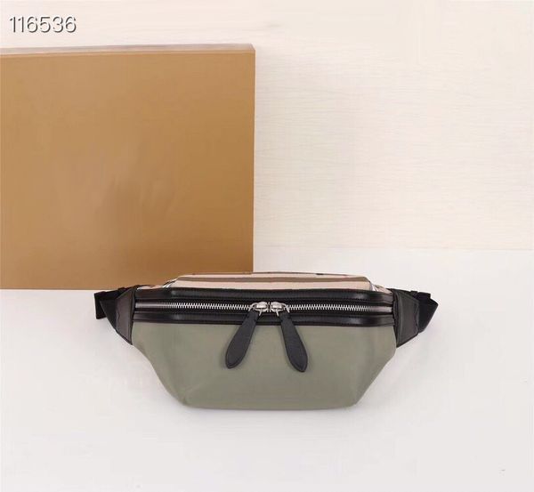 

classic checked waist bag for men and women fashionable color contrast canvas panel messenger bag designer casual chest bags