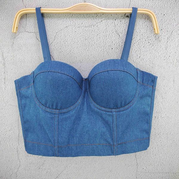 

denim suspender solid color style versatile girl series new women's vest, White
