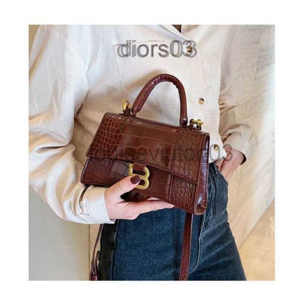 

designer balanciagas bag tote shoulder handbag fashion luxurious crocodile leather vintage portable one shoulder messenger square balenciga