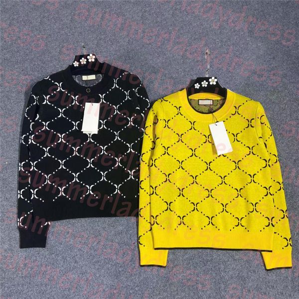 

designer sweater women letter knitted autumn winter round neck sweaters knitwear, White;black