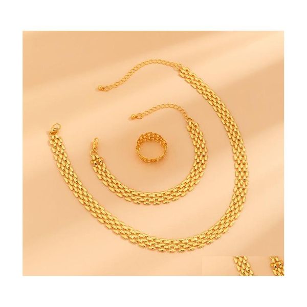 

chains chunky chain necklace women metal couple rings plated gold sier color bracelet jewelry 456 d3 drop delivery neck dhlwx, Silver