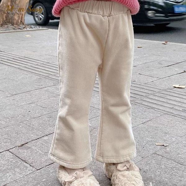 

trousers baby girl bell bottom ribbed pant infant toddler child fleece warm wide leg spring autumn winter clothes 1 12y 221207, Blue