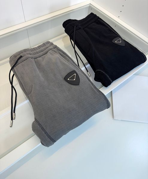 

2022 new men's corduroy casual pants luxury brand quality design elastic waist straight leg pants, Black