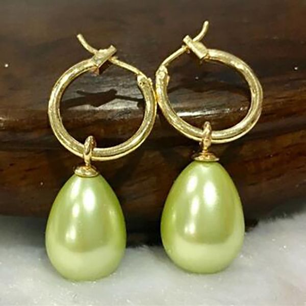 

fashion jewelry 12x16mm south shell pearl dangle earring aaa, White