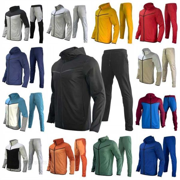 

men's sets tracksuits sportswear suit long sleeve pullover jogging pants 2 piece fitness uqf6, Gray