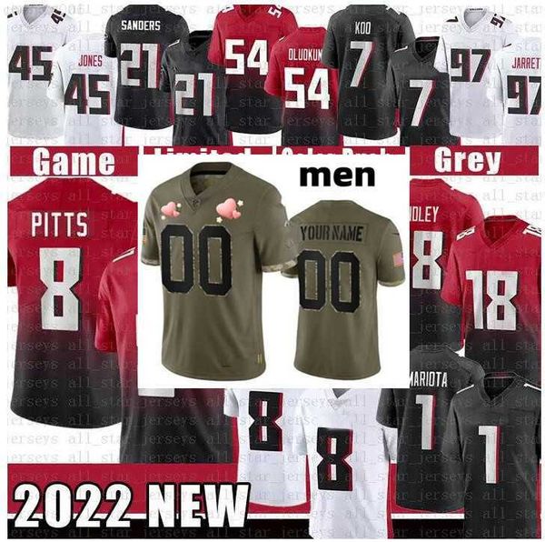 

football jersey atlanta''falcons''84 cordarrelle patterson 8 kyle pitts 7 younghoe koo 5 drake london 5 drake london 1 m, Black;red