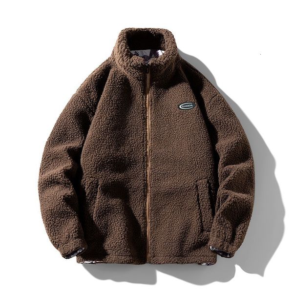 

men's jackets autumn and winter jacket vintage lamb super loose couple's coat 221206, Black;brown