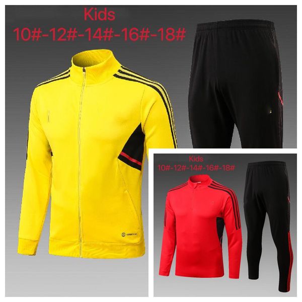

22/23 kid tracksuit flamengo soccer jerseys corinthians kit jacket sportswear jersey training suit uniform shirt survetement, Black