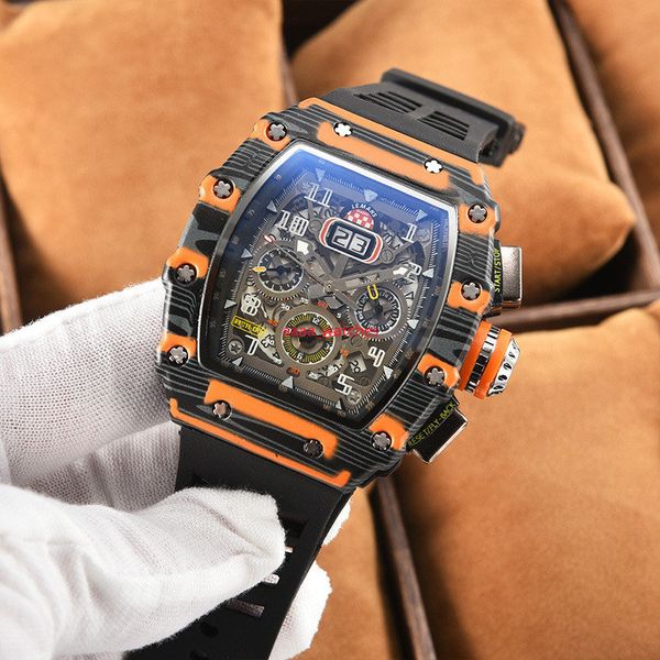 

new generation movement hollow design business watch modern movement mechanical wind quartz small three disc craft watches, Slivery;brown