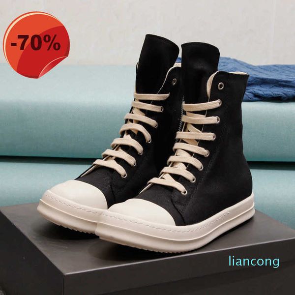 

2023 rick boots designer sneakers woman shoes trainers canvas high male fashion owen luxury black lace up mens breathable men women size a