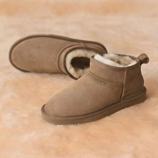 

snow boots boot warm suede shoes classical short miniwomen keep warm man womens plush casual chestnut grey 2022 aus u5854 transshipment, Black