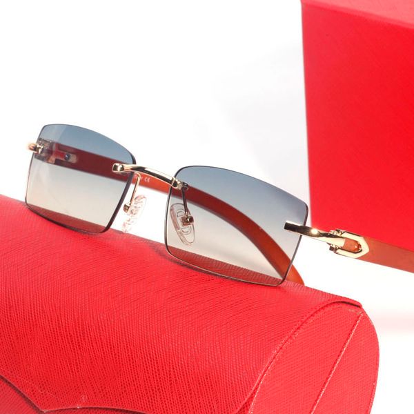 

new square sunglasses designer men womens classic models frameless wooden glasses new vintage eyeglass american eyewear, White;black