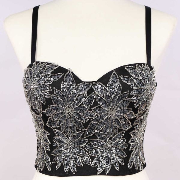 

suspender vest sequin flower women's shaping bra underwear with steel ring open back and can be worn inside, White