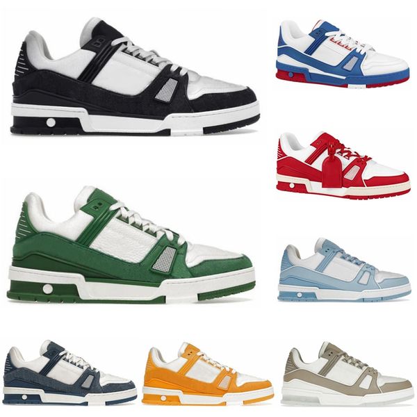 

fashion designer trainer mens women casual shoes sky blue denim black white luxury trainers leather suede sports men womens outdoor sneakers