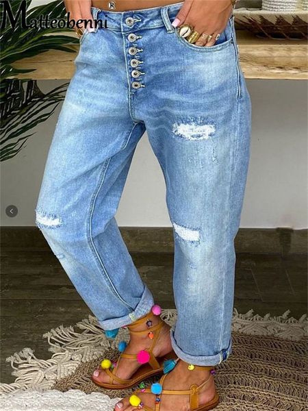 

women s jean stretch ripped distressed skinny high waist denim pants shredded trousers slim jeggings ladies spring autumn wear 221206, Blue