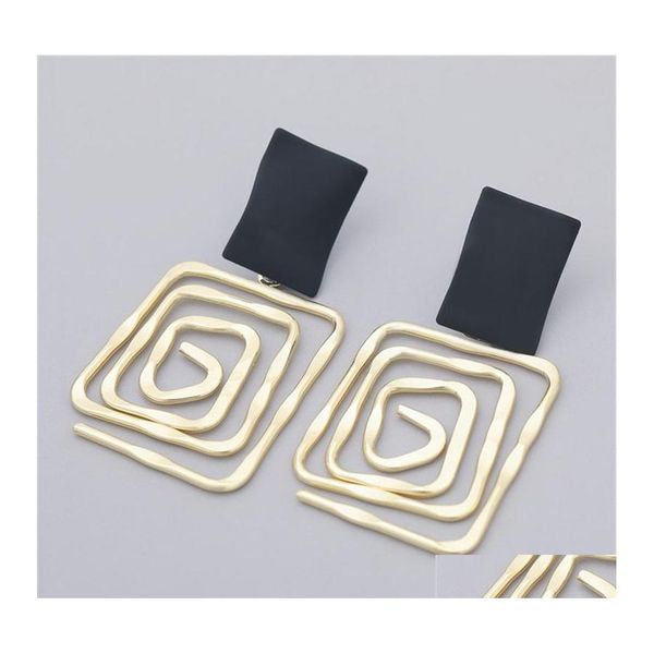 

charm fashion simple metal back shape geometric charm earrings womens creative drop retro party jewelry accessories 20211230 delivery dhtkj, Golden