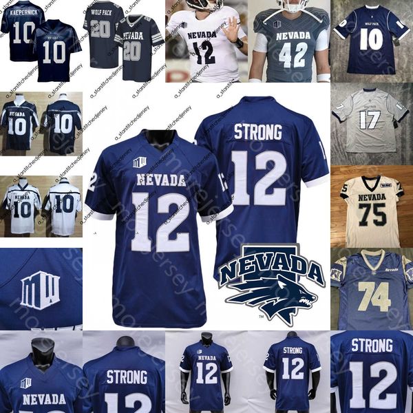 

football jerseys nevada wolf pack football jersey ncaa college colin kaepernick carson strong devonte lee shane illingworth cox taua bentlee, Black;red