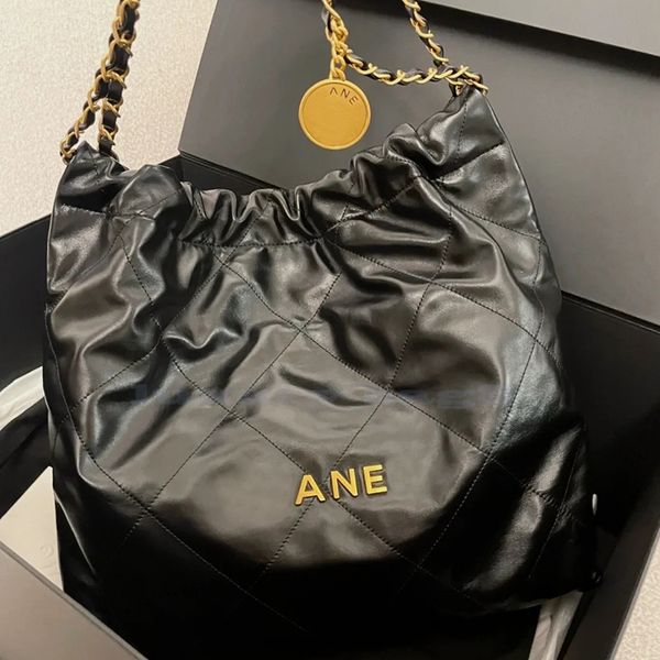 

fashion luxury trash shopping bag women designer purses classic gold chain small handbag tote genuine leather channel cross body wallet shou