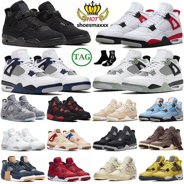 

jumpan 4 4s basketball shoes for men women black cat kaws midnight navy seafoam red cement thunder canvas university blue tour yellow trainn