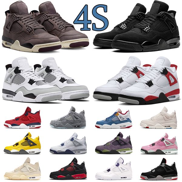 

black cat basketball shoes jumpman 4 4s men women sport sneakers military black red thunder white oreo mens sneaker trainers