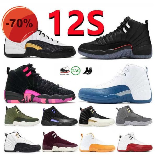 

high shoes jumpman 12 basketball shoes 12s xii twist grind flu game university gold gamma blue dark concord royalty indigo game royal taxi f, Black