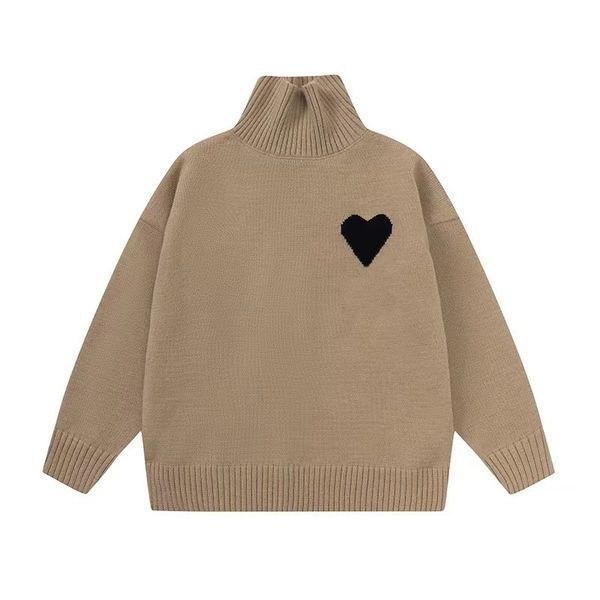 

amis sweater paris fashion mens designer knitted embroidered red heart round neck casual loose clothes men women luxury pullover tiiw, White;black