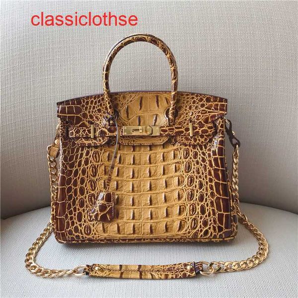 

herme brikin designer bags price 2022 new crocodile bone pattern real leather bag women's original cowhide lock buckle fashion han