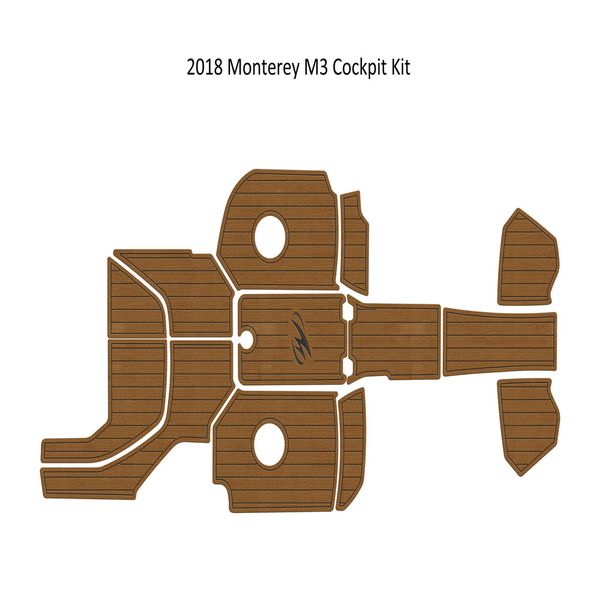 

2011-2018 monterey m3 cockpit pad boat eva foam faux teak deck floor mat