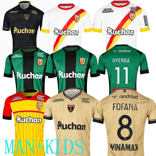 

2022 rc lens third away maillot soccer jerseys 22 23 saint-barbe special kakuta openda 11 ganago sotoca fofana gradit fortes football shirts, Black;yellow