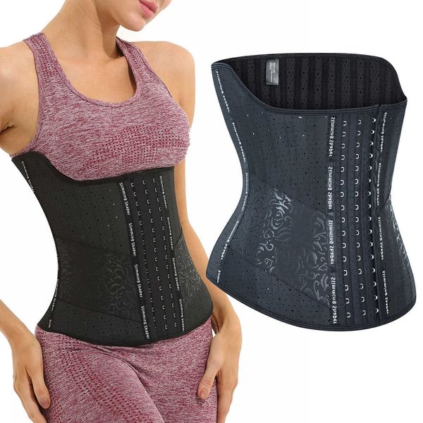 

slimming belt fajas colombians latex waist corset high compression shaper shapewear women cincher belly slimming sheath 25 steel bones t2212
